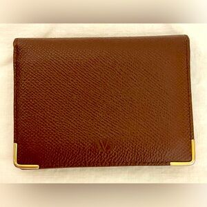 VALENTINO Garavani Small Brown Leather Wallet w/ID Windows 🔥